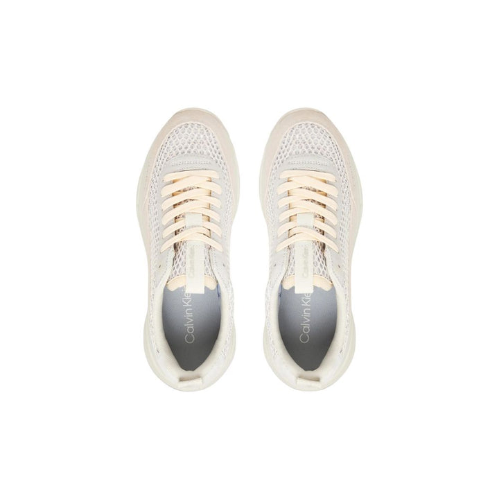 Calvin Klein Jeans Beige Leather Chunky Sneakers