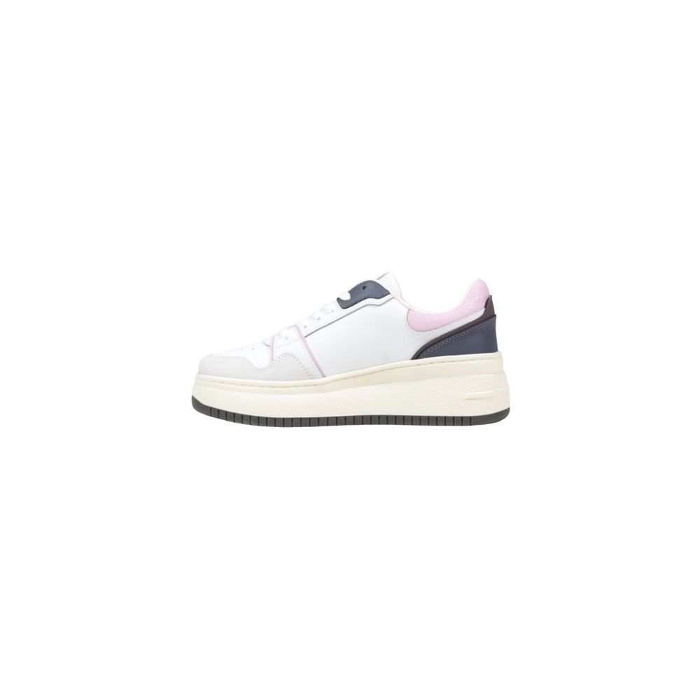 Tommy Hilfiger Jeans White Suede Leather Platform Sneakers