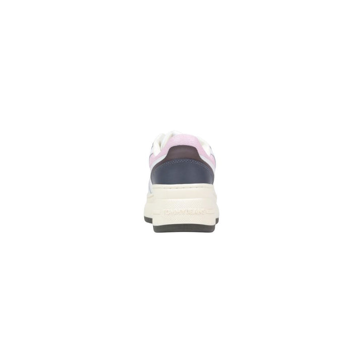Tommy Hilfiger Jeans White Suede Leather Platform Sneakers