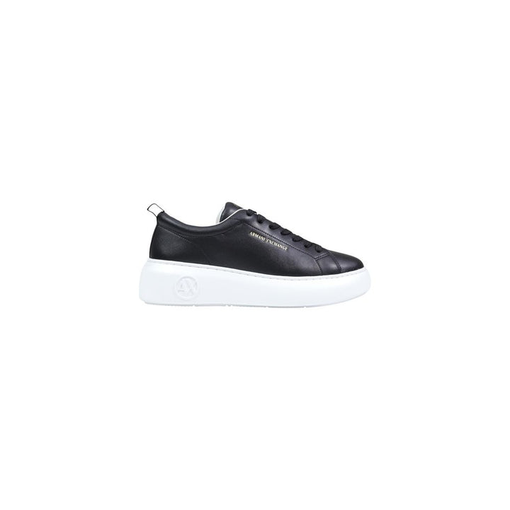 Armani Exchange Black Leather Low Top Sneakers