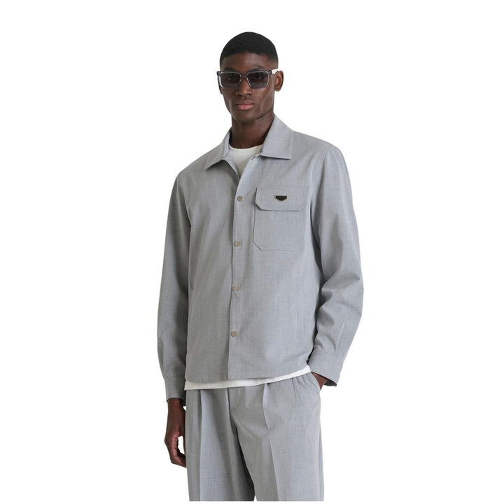 Antony Morato Gray Polyester Dress Shirt