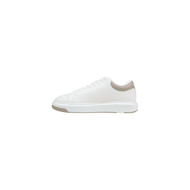 Armani Exchange Cream Leather Low Top Sneakers