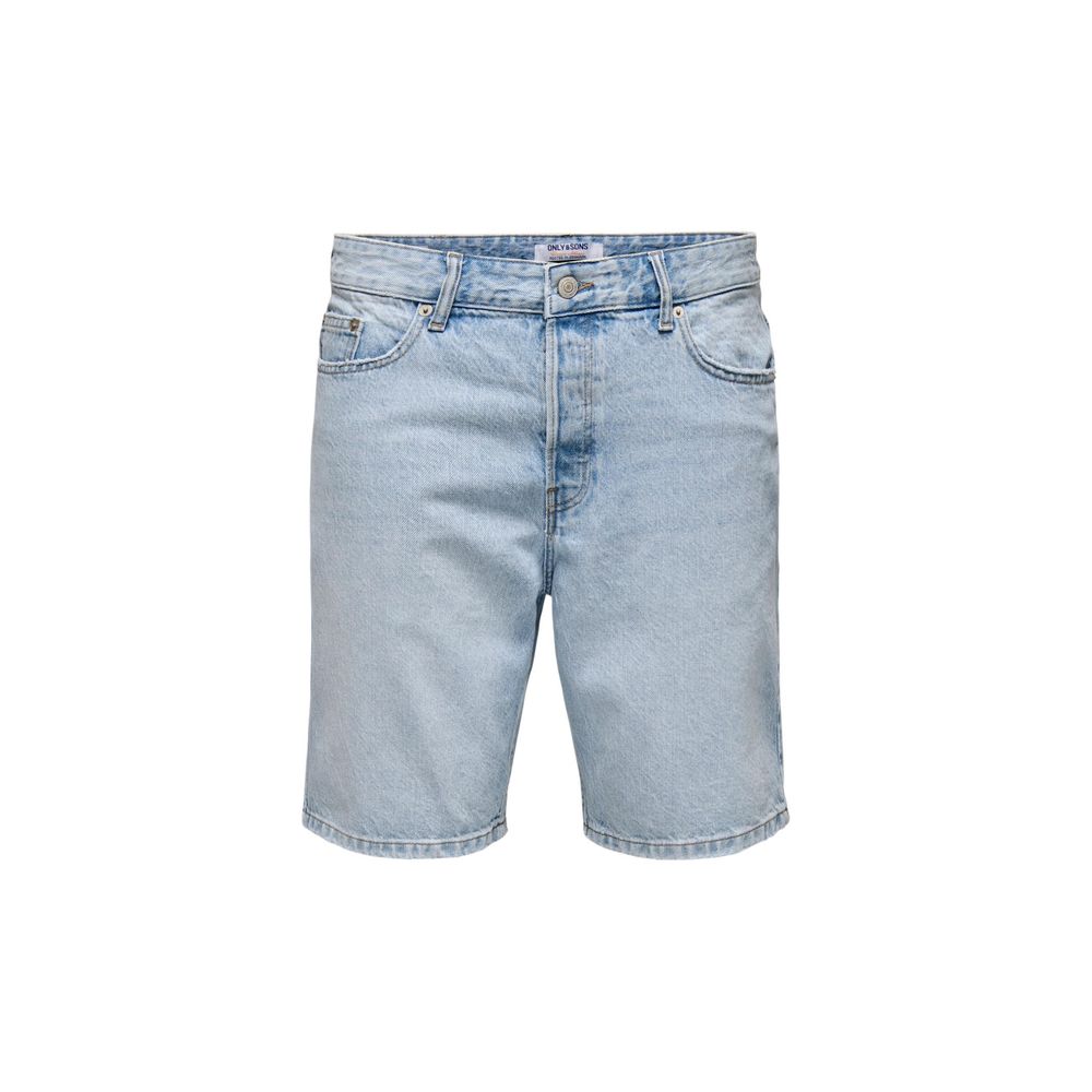Only &amp; Sons Light Blue Cotton Bermuda Shorts