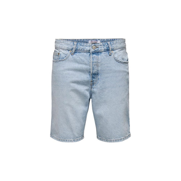 Only &amp; Sons Light Blue Cotton Bermuda Shorts
