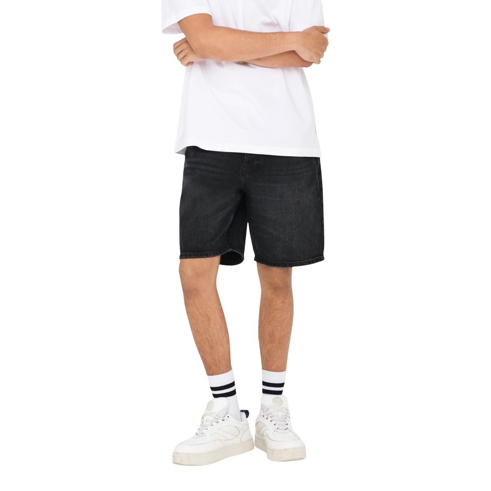 Only &amp; Sons Black Denim Shorts