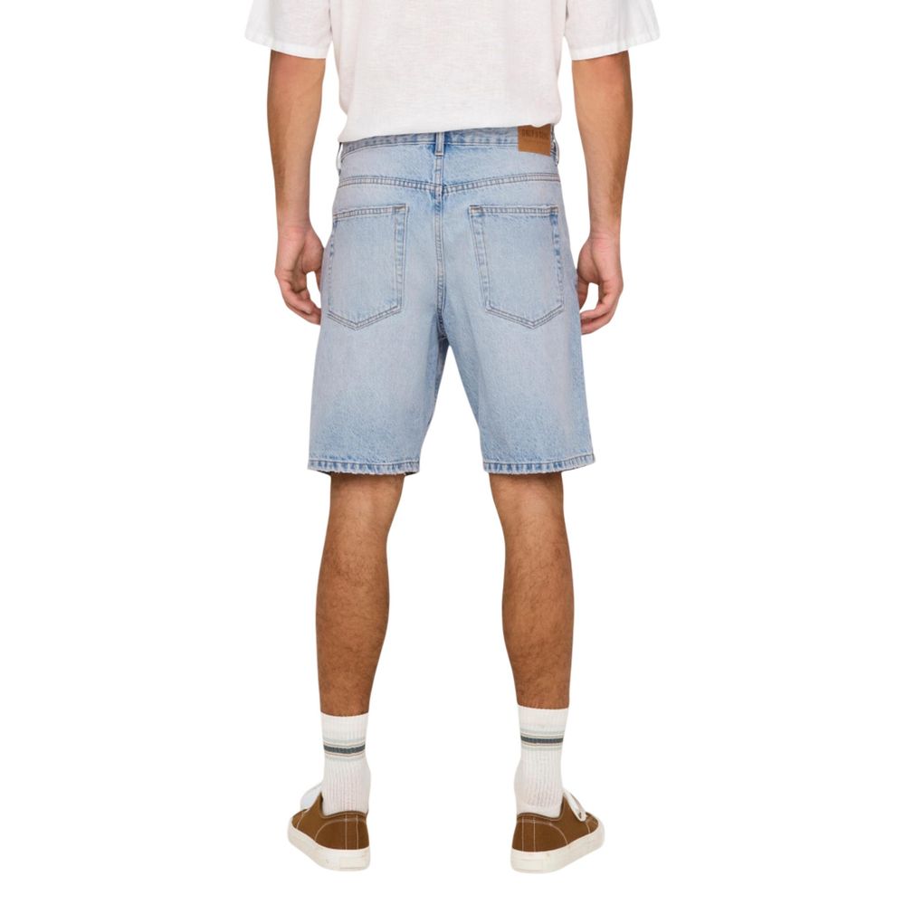 Only &amp; Sons Light Blue Cotton Bermuda Shorts