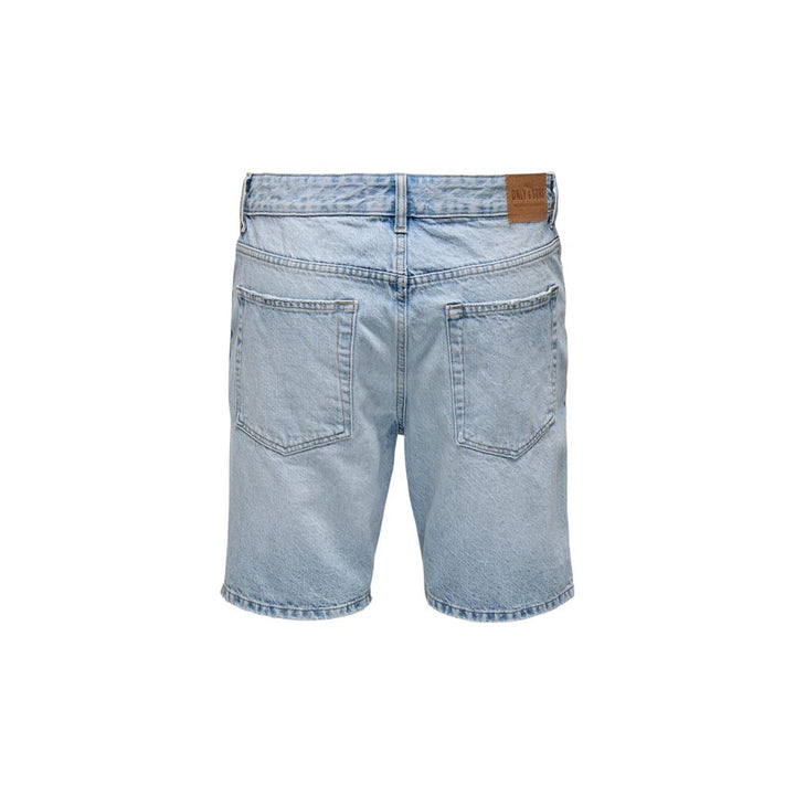 Only &amp; Sons Light Blue Cotton Bermuda Shorts