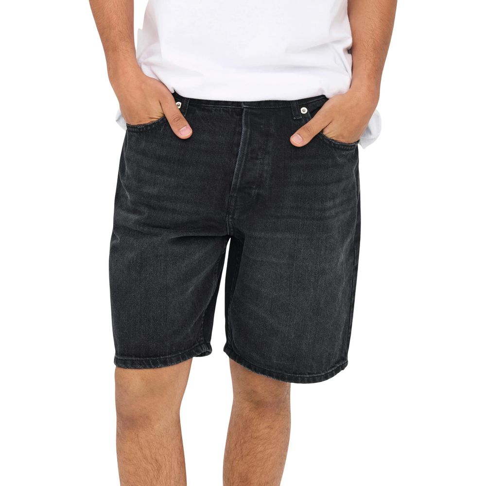 Only &amp; Sons Black Denim Shorts