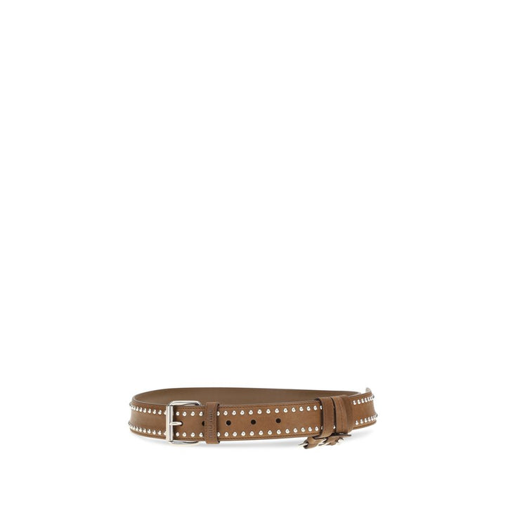 Miu Miu Brown Suede Leather Regular Belt