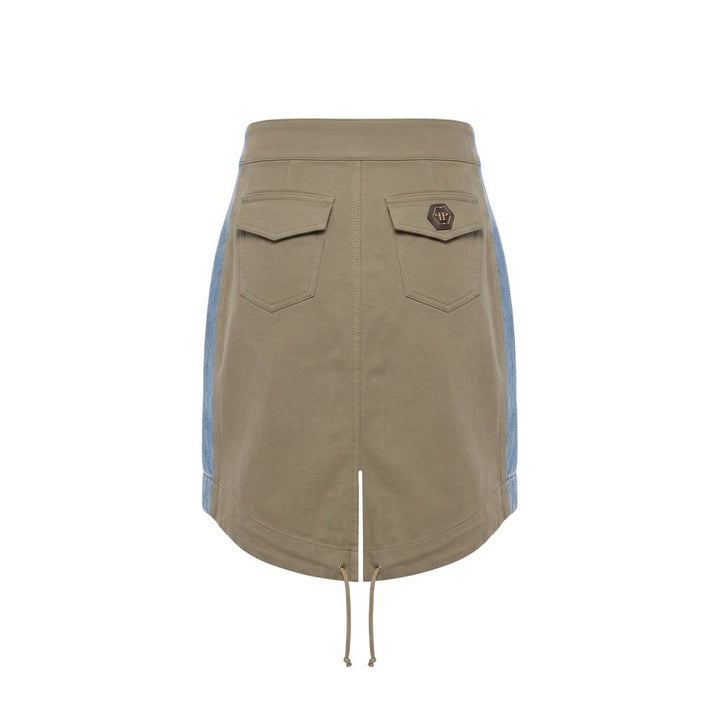 Philipp Plein Blue Cotton Women Skirt