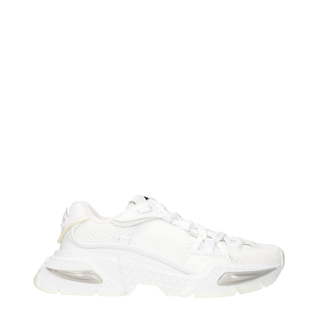 Dolce &amp; Gabbana White Fabric Athletic Sneakers