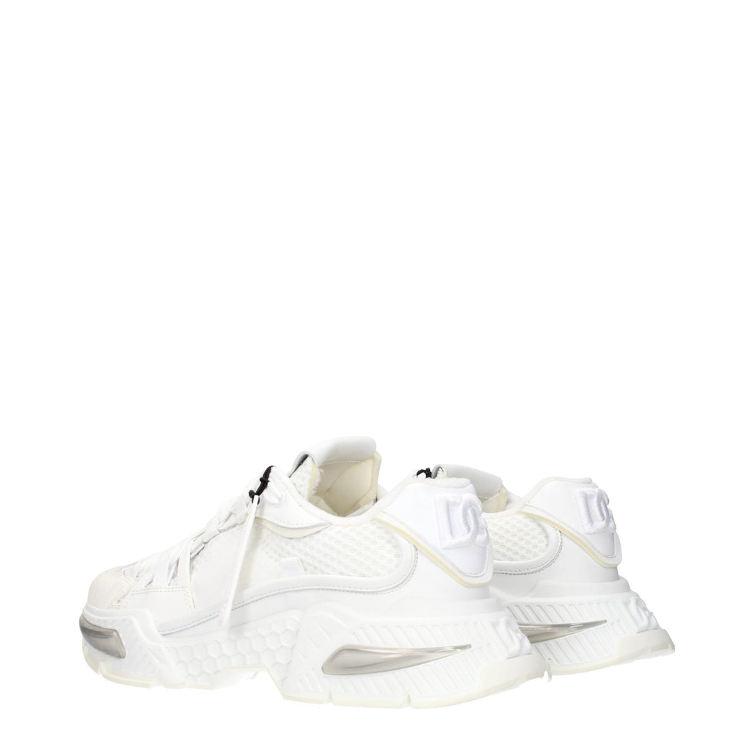 Dolce &amp; Gabbana White Fabric Athletic Sneakers