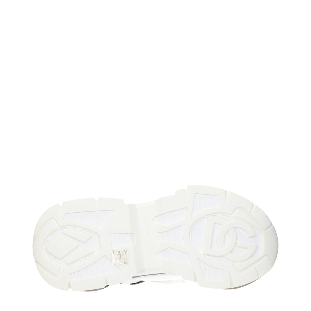 Dolce &amp; Gabbana White Fabric Athletic Sneakers