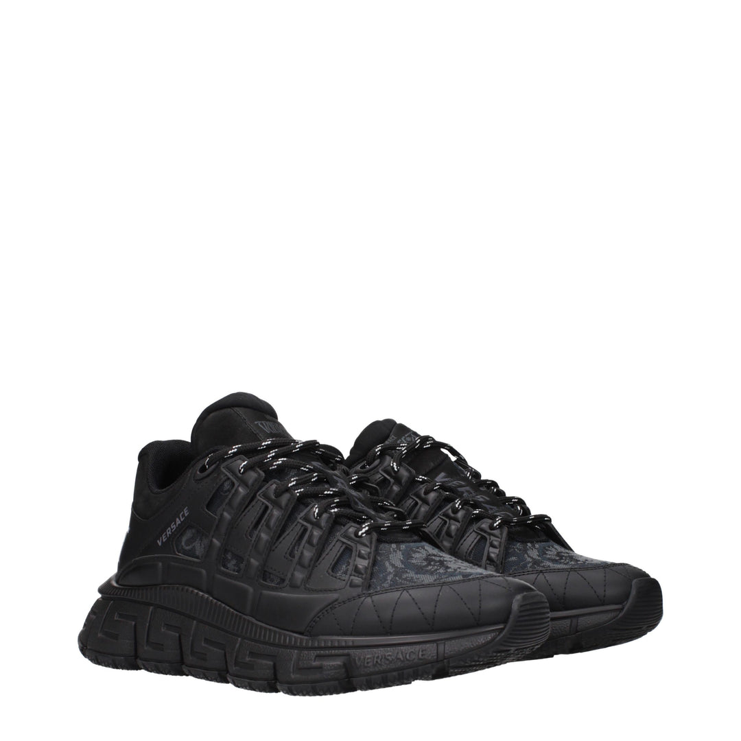 Versace Black Fabric Athletic Sneakers