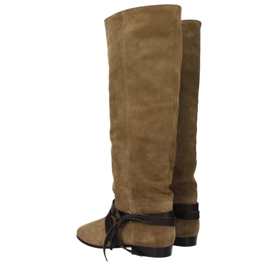 Isabel Marant Green Leather Over The Knee