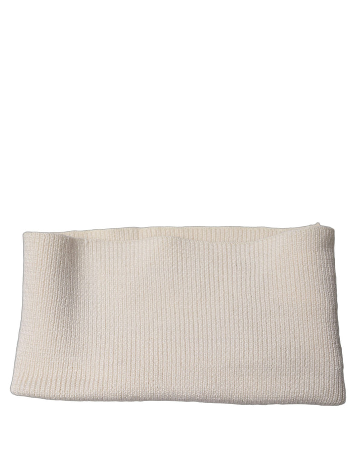 Dolce &amp; Gabbana Men White Polyester Knitted Neck Warmer Scarf