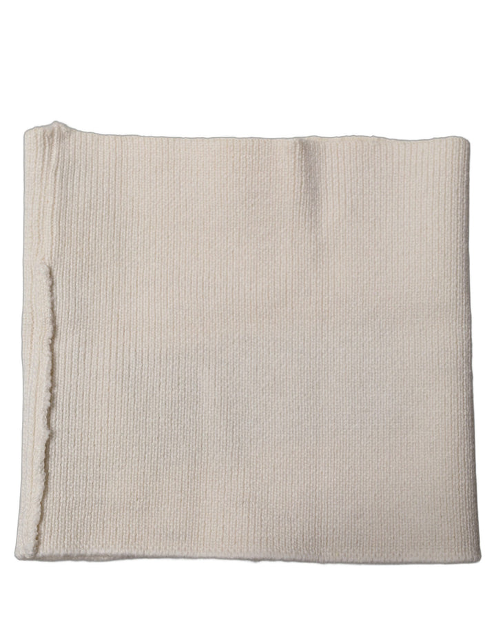 Dolce &amp; Gabbana Men White Polyester Knitted Neck Warmer Scarf