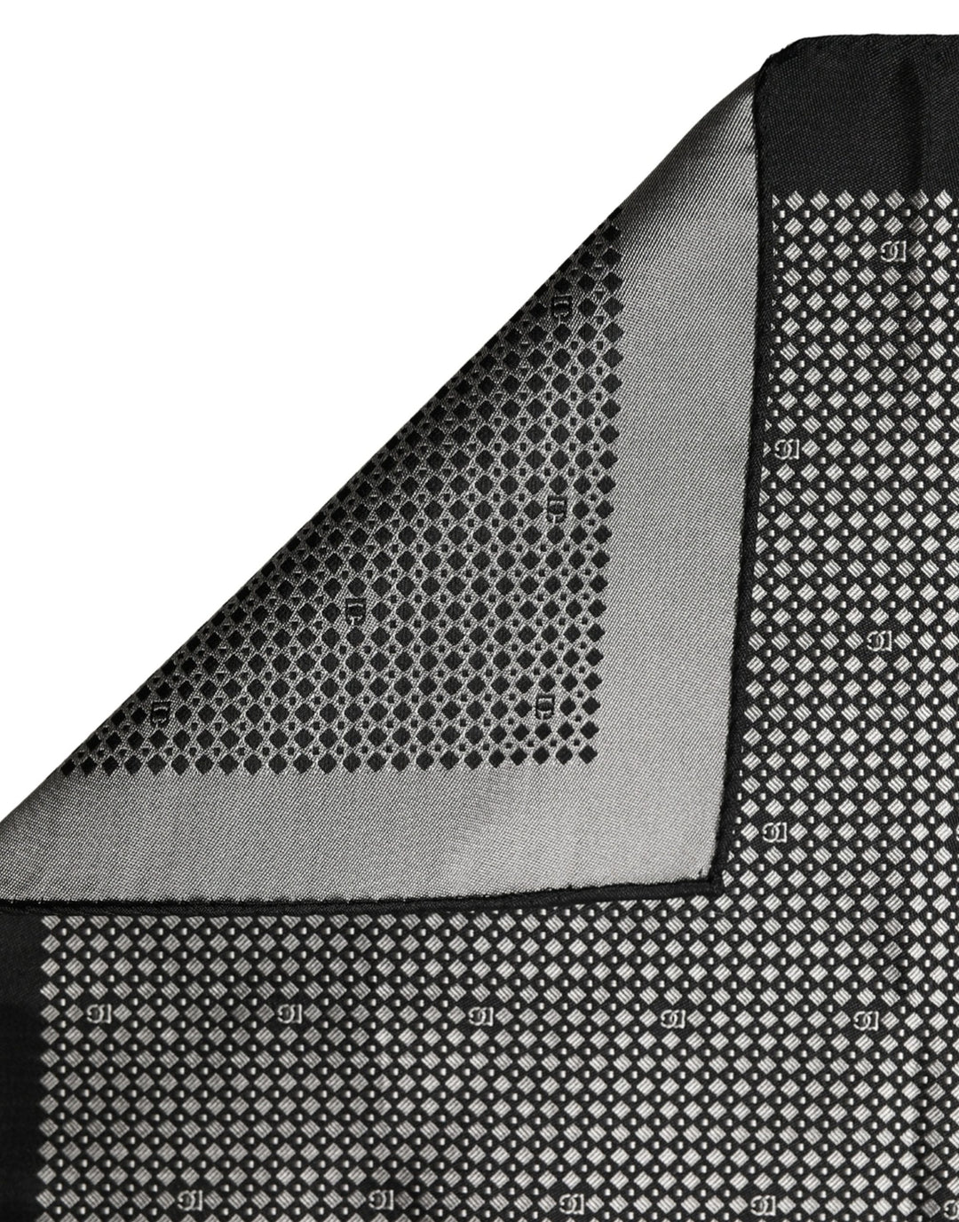 Dolce &amp; Gabbana Black White Patterned Pocket Square Scarf