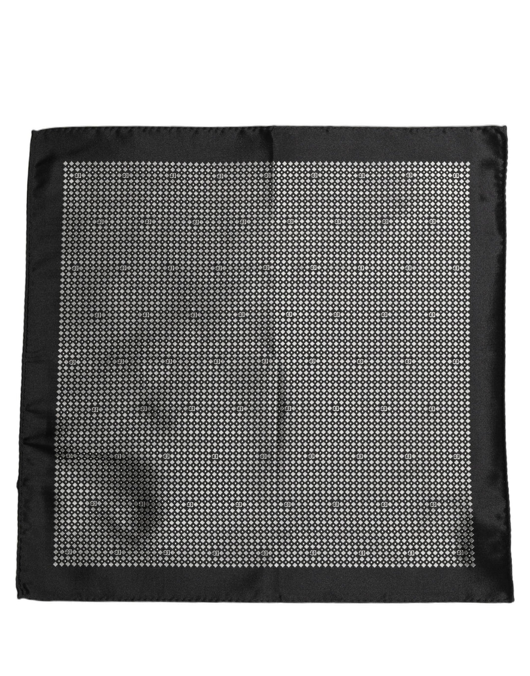 Dolce &amp; Gabbana Black White Patterned Pocket Square Scarf