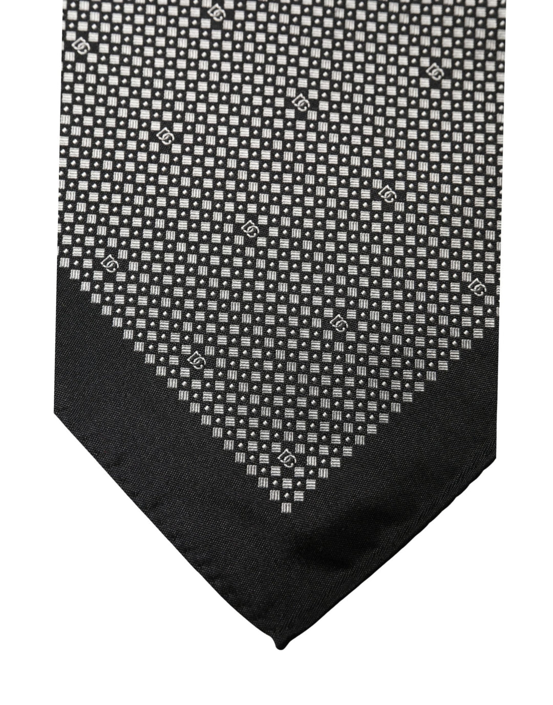 Dolce &amp; Gabbana Black White Patterned Pocket Square Scarf