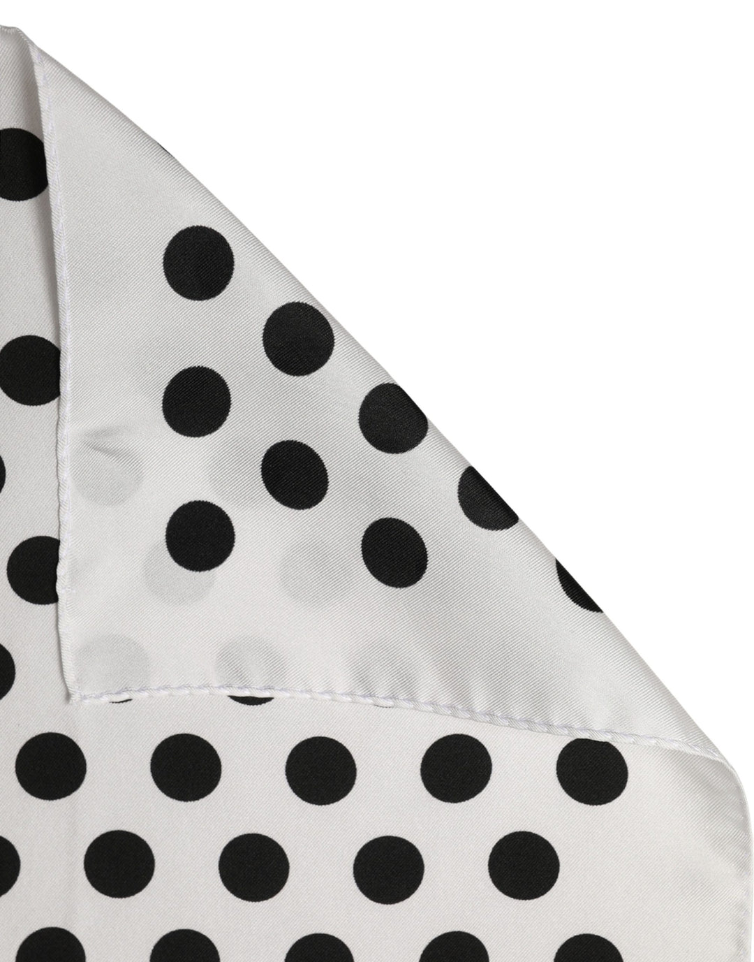 Dolce &amp; Gabbana White Black Polka Dot Square Foulard Scarf