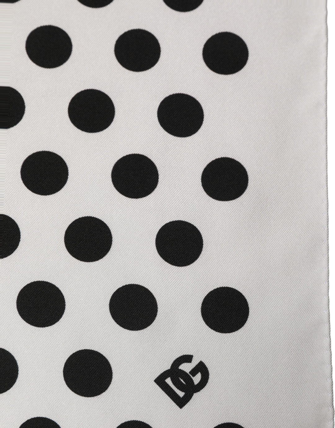 Dolce &amp; Gabbana White Black Polka Dot Square Foulard Scarf