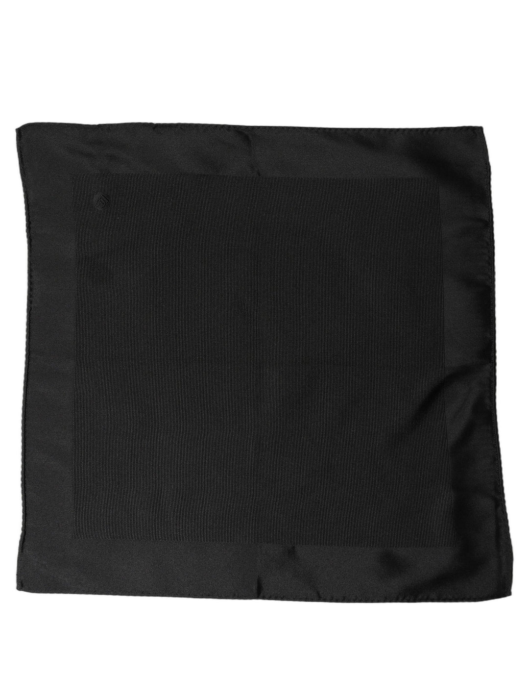 Dolce &amp; Gabbana Black Silk Square Handerkerchief Pocket Scarf