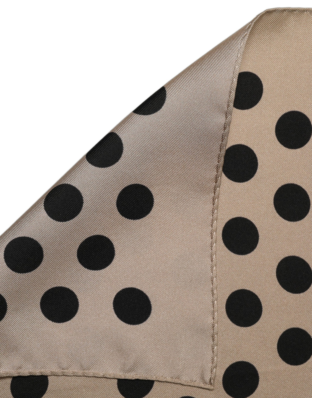 Dolce &amp; Gabbana Beige Black Polka Dot Square Foulard Scarf