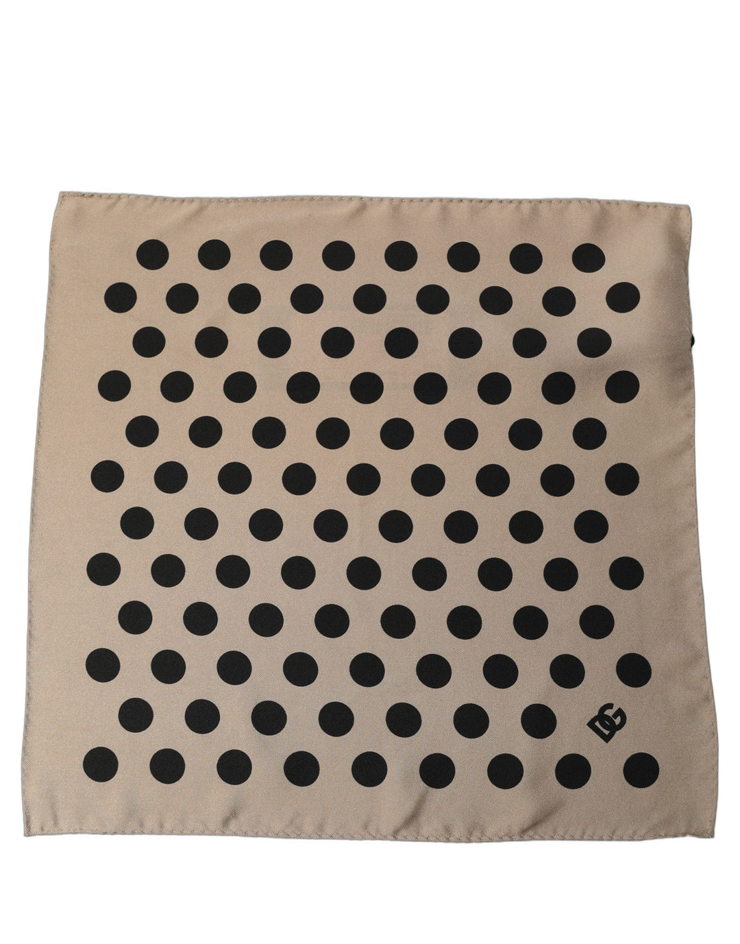 Dolce &amp; Gabbana Beige Black Polka Dot Square Foulard Scarf