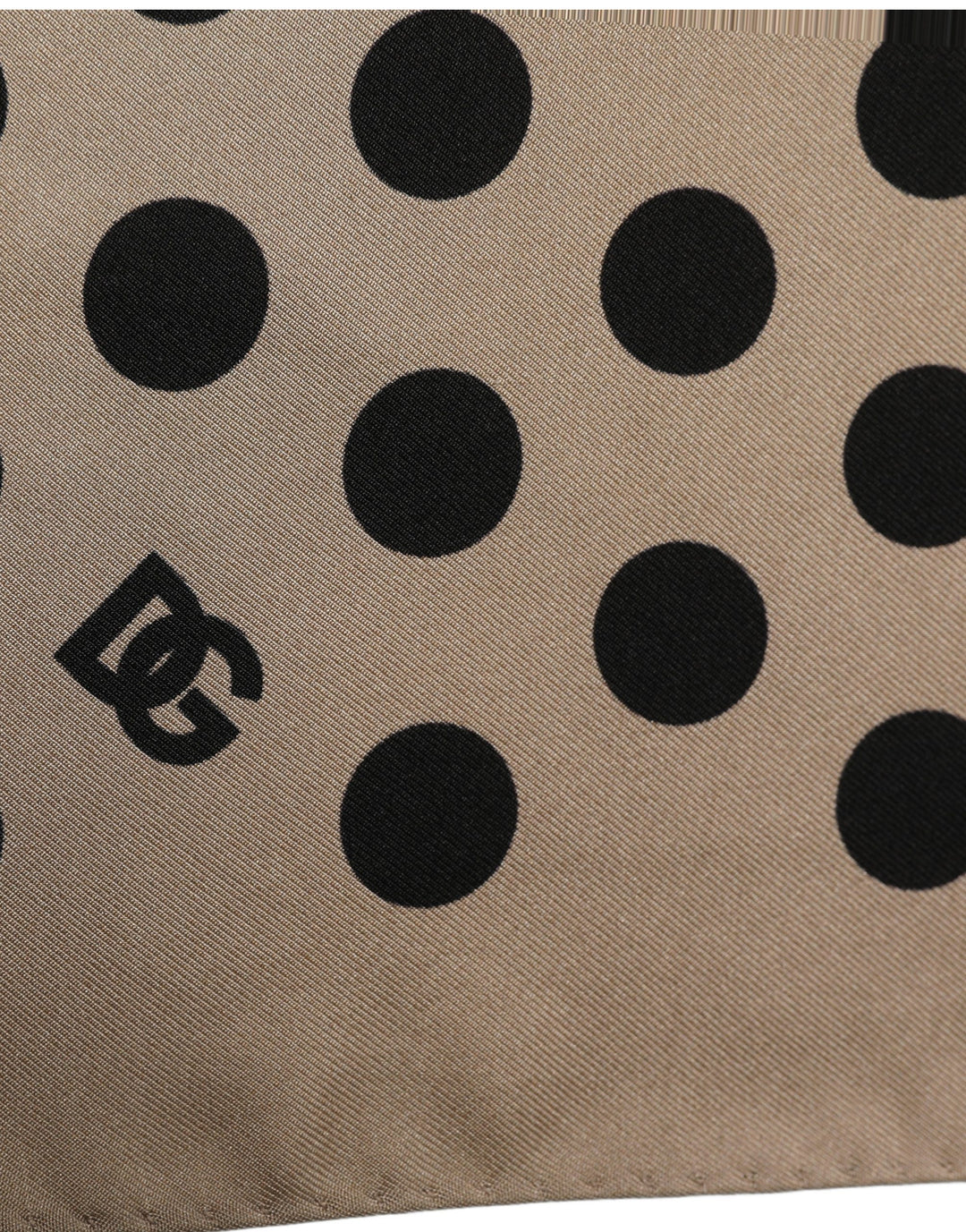 Dolce &amp; Gabbana Beige Black Polka Dot Square Foulard Scarf