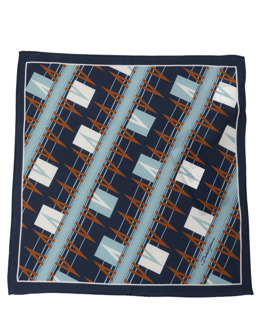 Dolce &amp; Gabbana Navy Blue Abstract Square Pocket Foulard Scarf