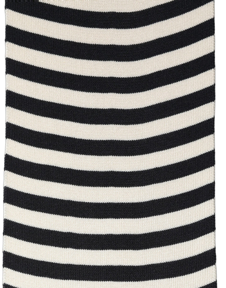 Dolce &amp; Gabbana Black White Stripes Silk Knitted Shawl Scarf