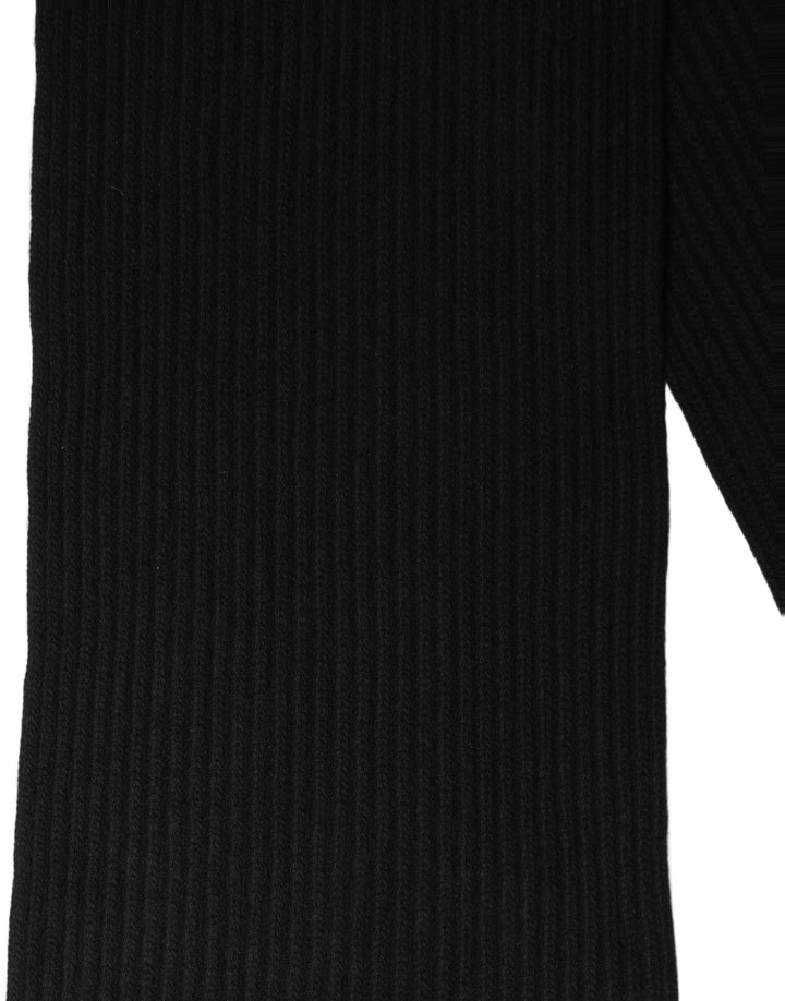 Dolce &amp; Gabbana Men Black Wool Knitted Neck Shawl Scarf