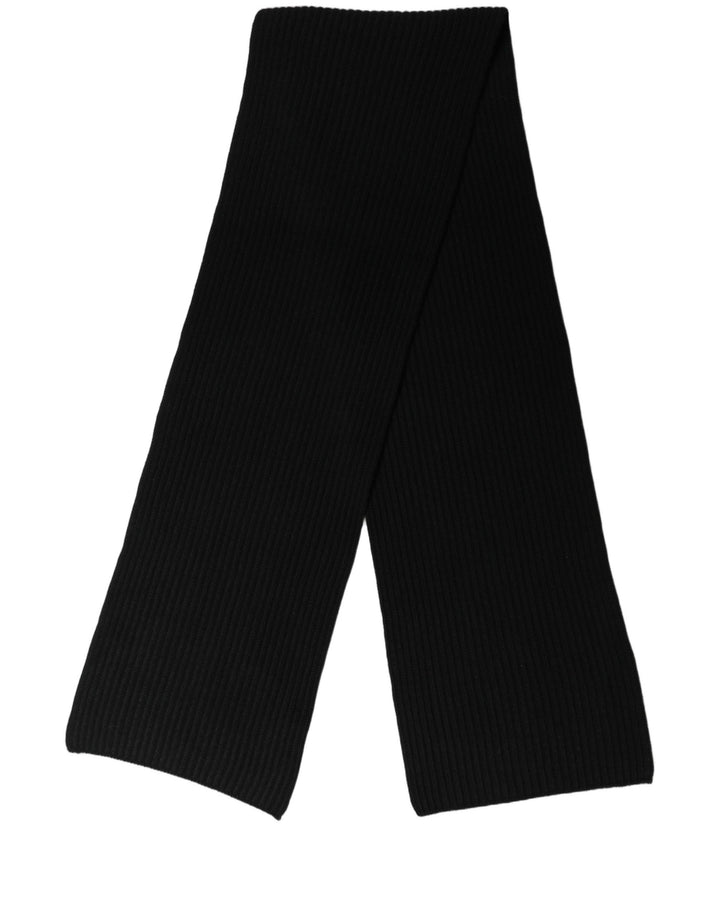 Dolce &amp; Gabbana Men Black Wool Knitted Neck Shawl Scarf