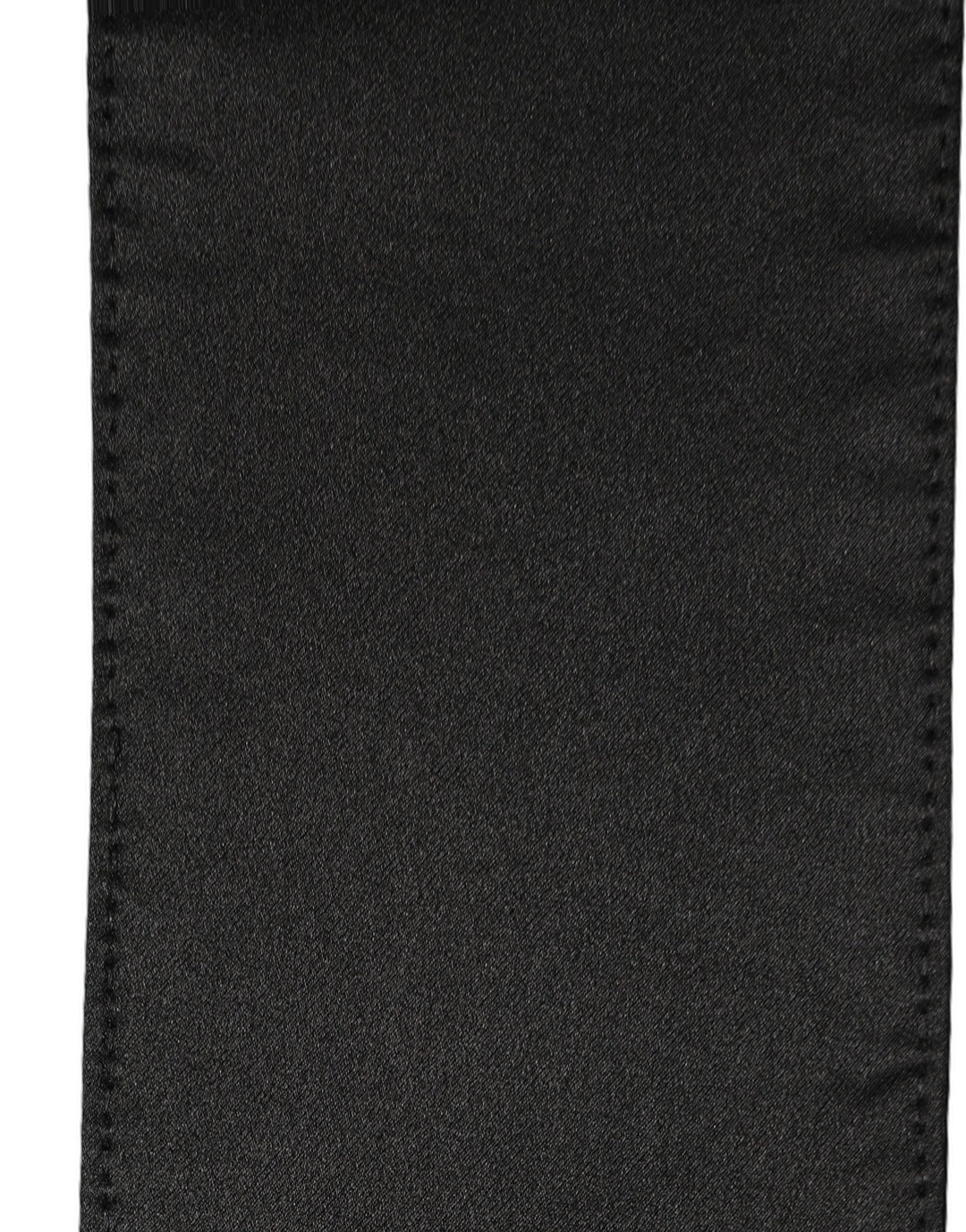 Dolce &amp; Gabbana Black Satin Silk Skinny Fringed Shawl Scarf