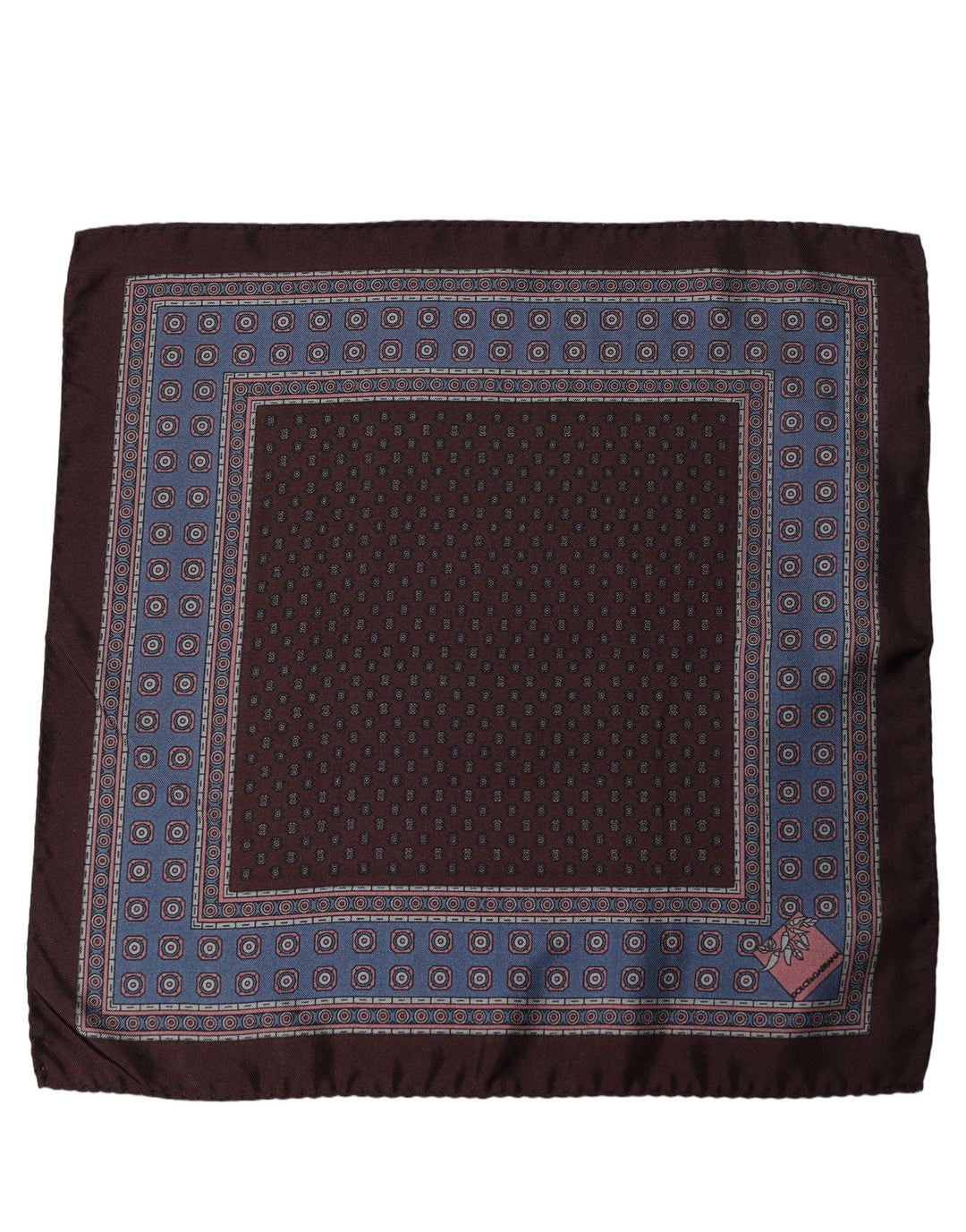 Dolce &amp; Gabbana Maroon Geometric Handkerchief Pocket Scarf
