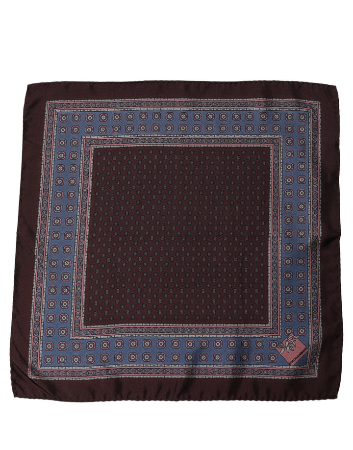 Dolce &amp; Gabbana Maroon Geometric Handkerchief Pocket Scarf