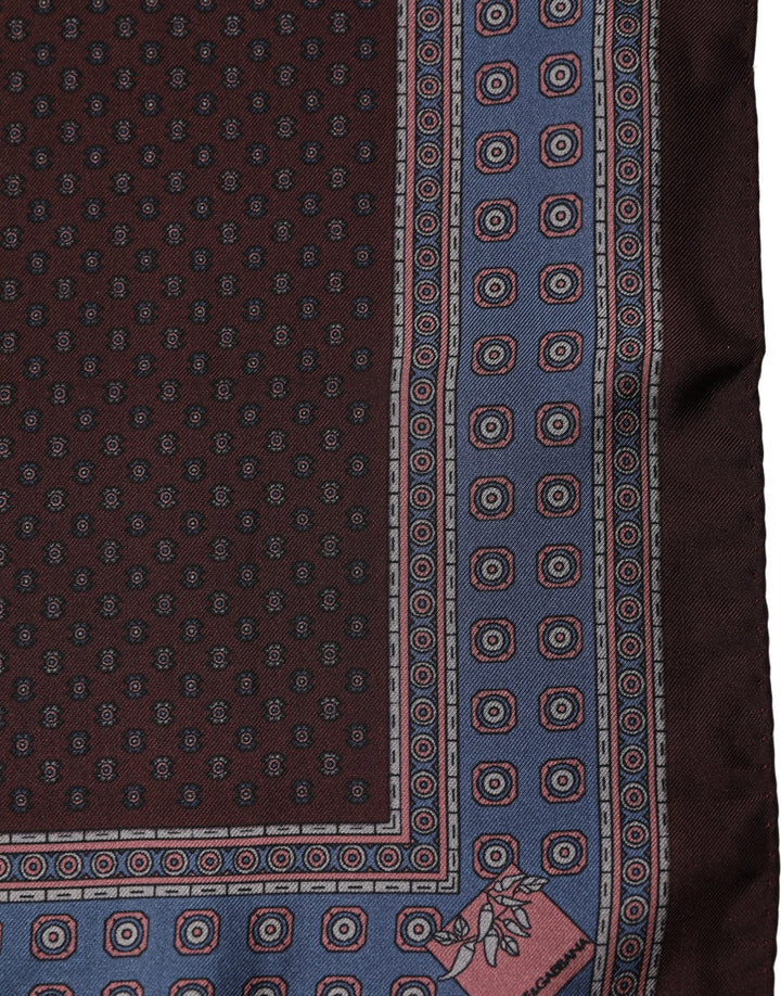 Dolce &amp; Gabbana Maroon Geometric Handkerchief Pocket Scarf