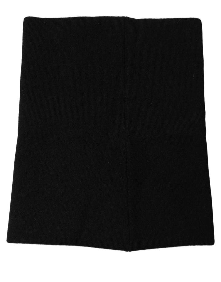 Dolce &amp; Gabbana Men Black Cashmere Knitted Neck Warmer Scarf