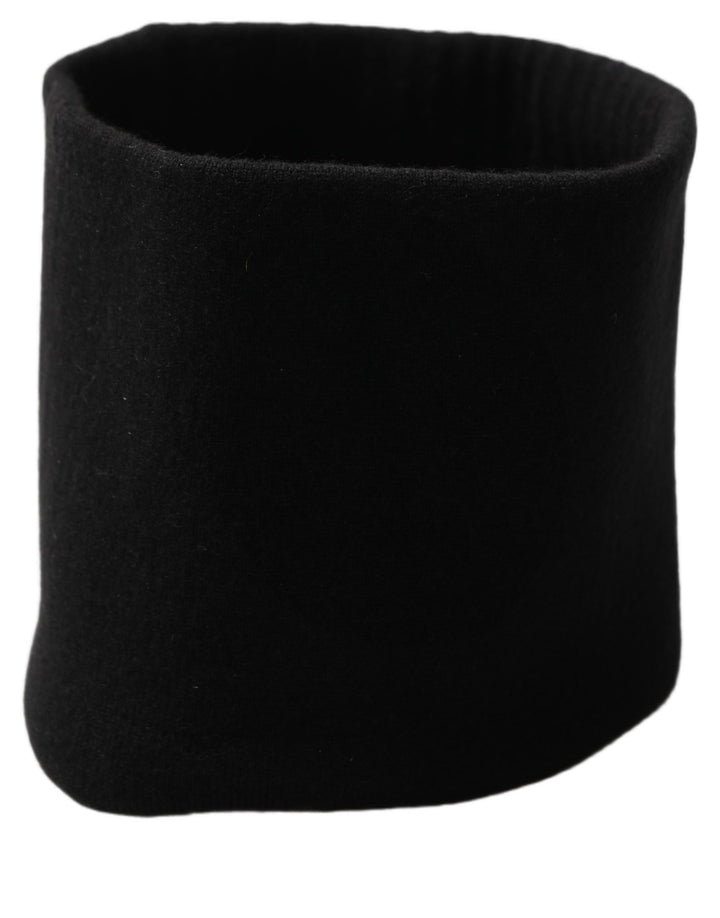Dolce &amp; Gabbana Men Black Cashmere Knitted Neck Warmer Scarf