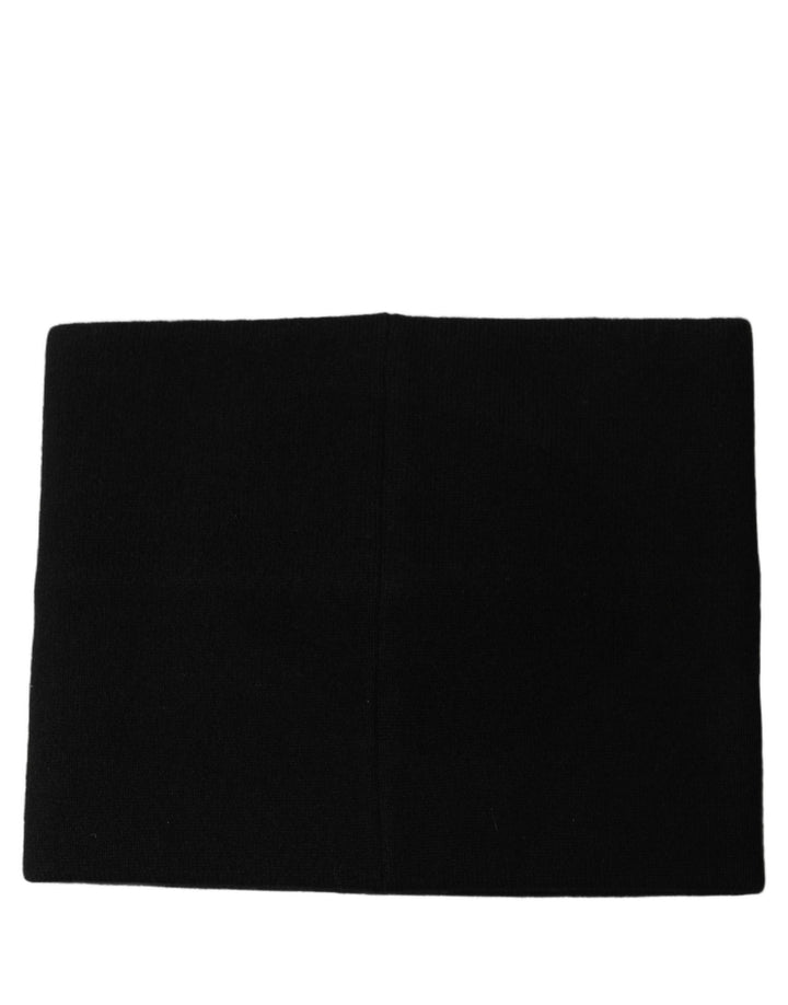 Dolce &amp; Gabbana Black Cashmere Logo Plaque Neck Warmer Scarf