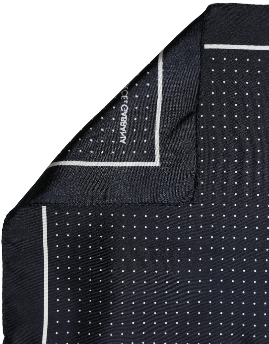 Dolce &amp; Gabbana Blue Silk Polka Dot Handkerchief Pocket Scarf
