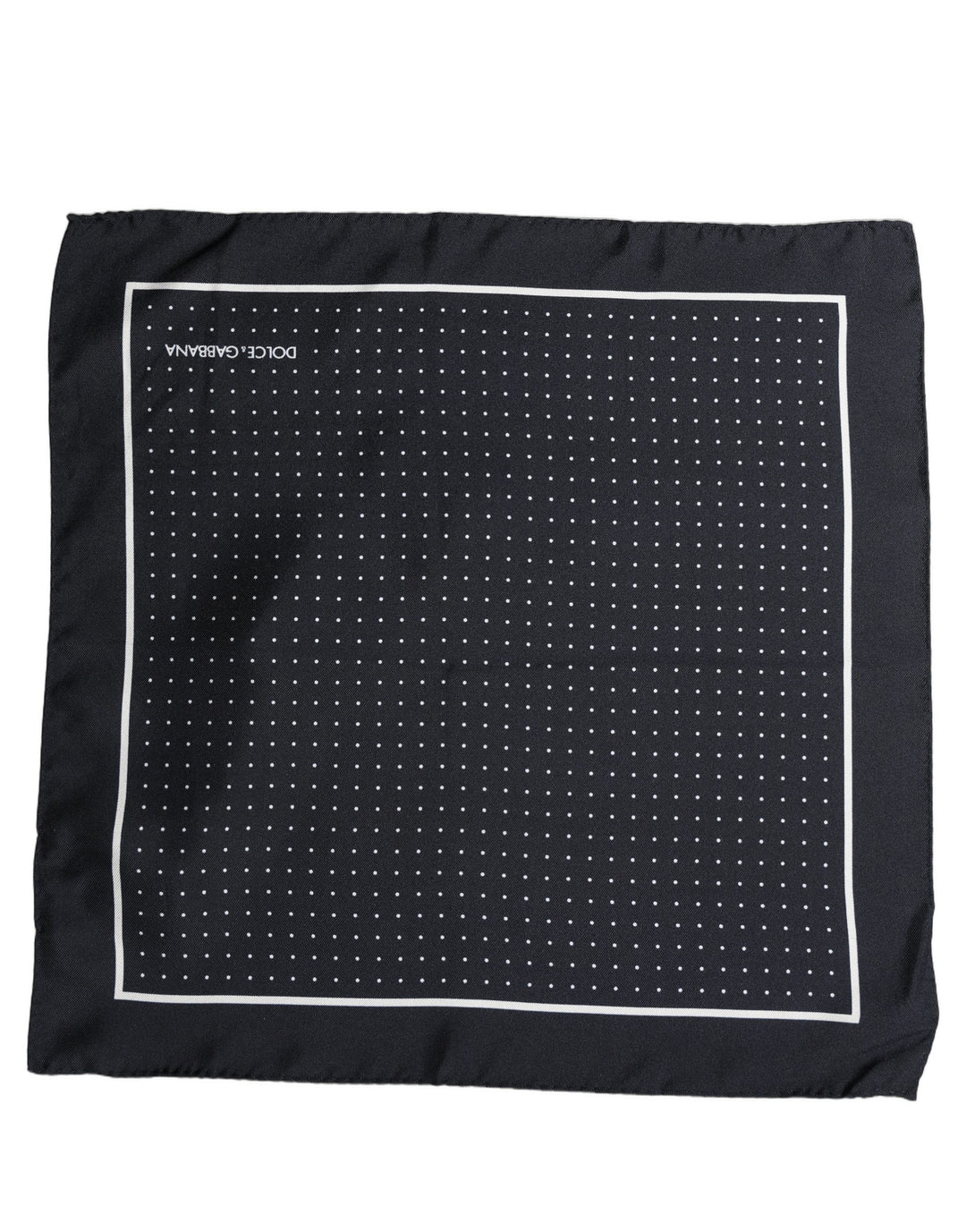 Dolce &amp; Gabbana Blue Silk Polka Dot Handkerchief Pocket Scarf