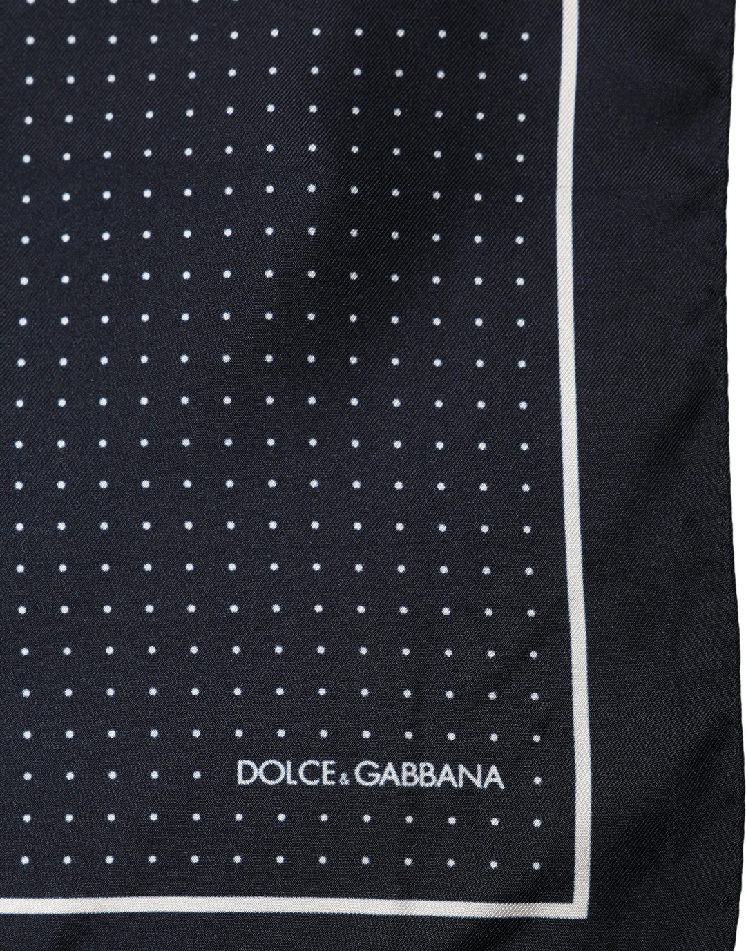 Dolce &amp; Gabbana Blue Silk Polka Dot Handkerchief Pocket Scarf