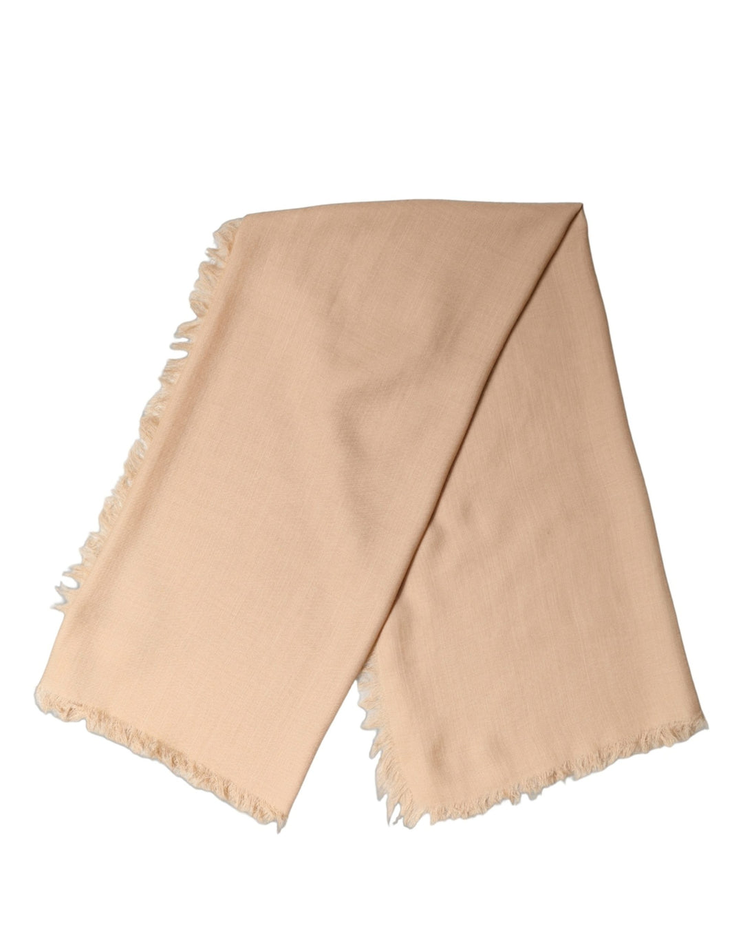 Dolce &amp; Gabbana Beige Silk Wool Fringed Men Lace Stole Scarf