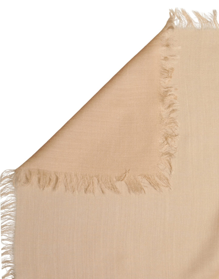 Dolce &amp; Gabbana Beige Silk Wool Fringed Men Lace Stole Scarf