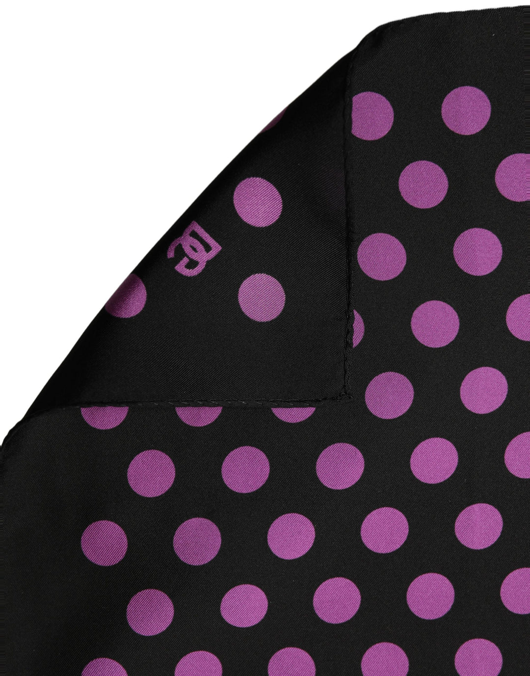 Dolce &amp; Gabbana Purple Black Polka Dot Square Foulard Scarf
