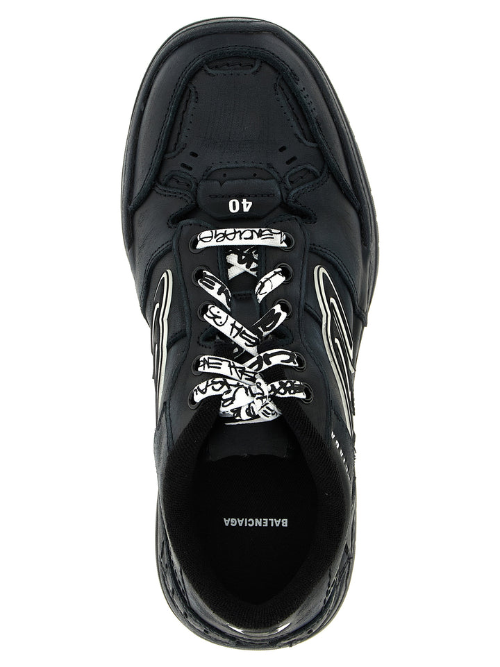 Balenciaga Black Calfskin Athletic Sneakers