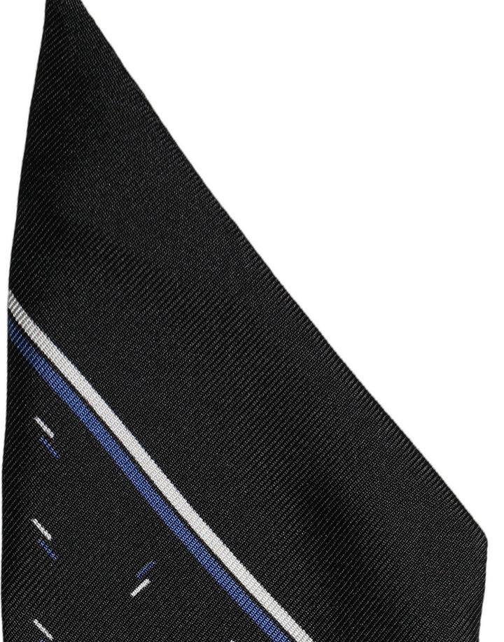 Dolce &amp; Gabbana Black Silk DG Logo Men Skinny Shawl Scarf
