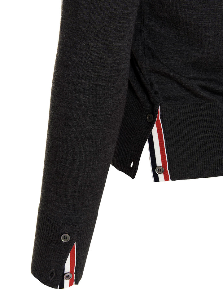 Thom Browne Gray Merino Wool Cardigan